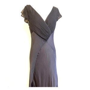 *sold*Dark greyish purple evening dress 100% silk